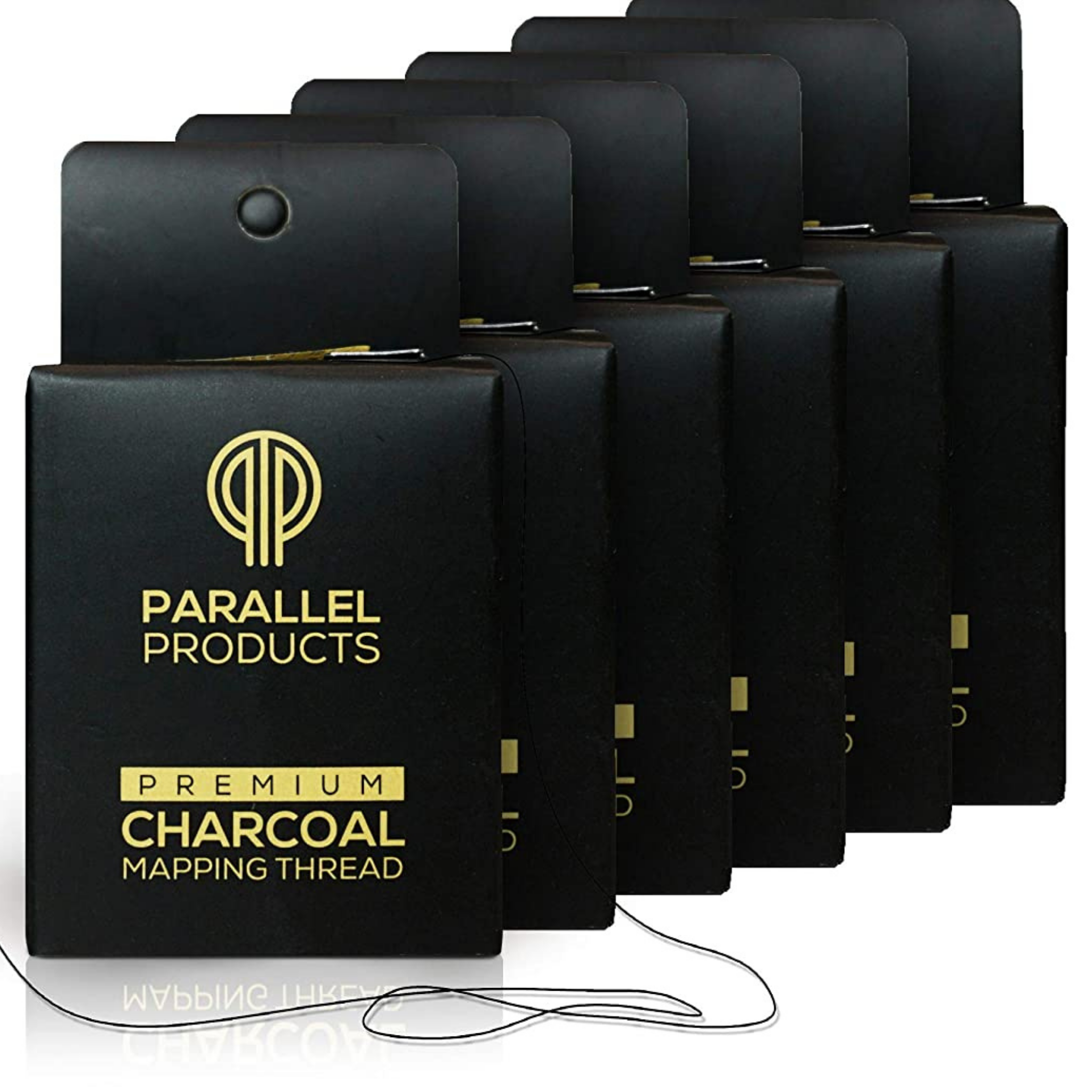 Parallel Products Premium Bamboo Charcoal Pre-inked Mapping String For Microblading Six Pack