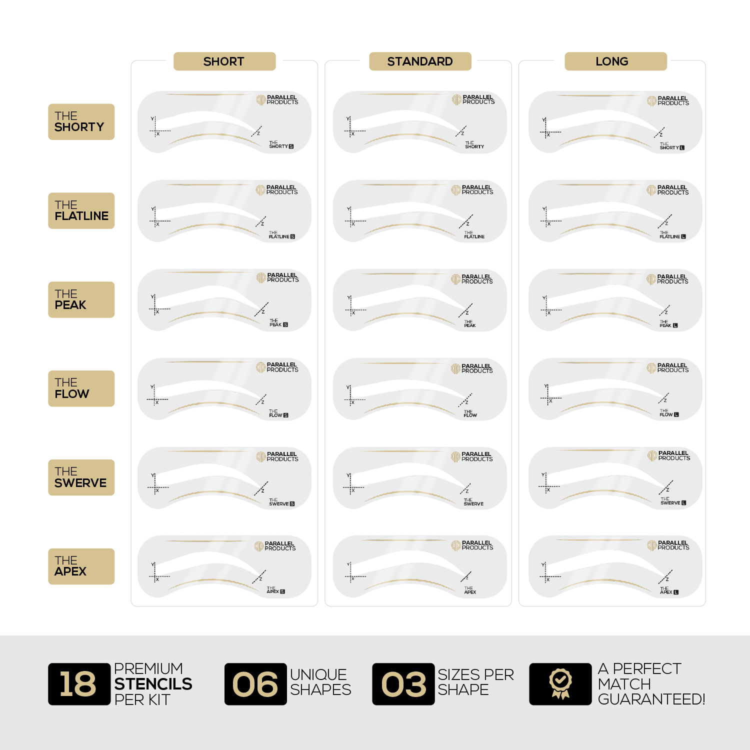 Eyebrow Stencil Kit - The Complete Kit (18 pcs)