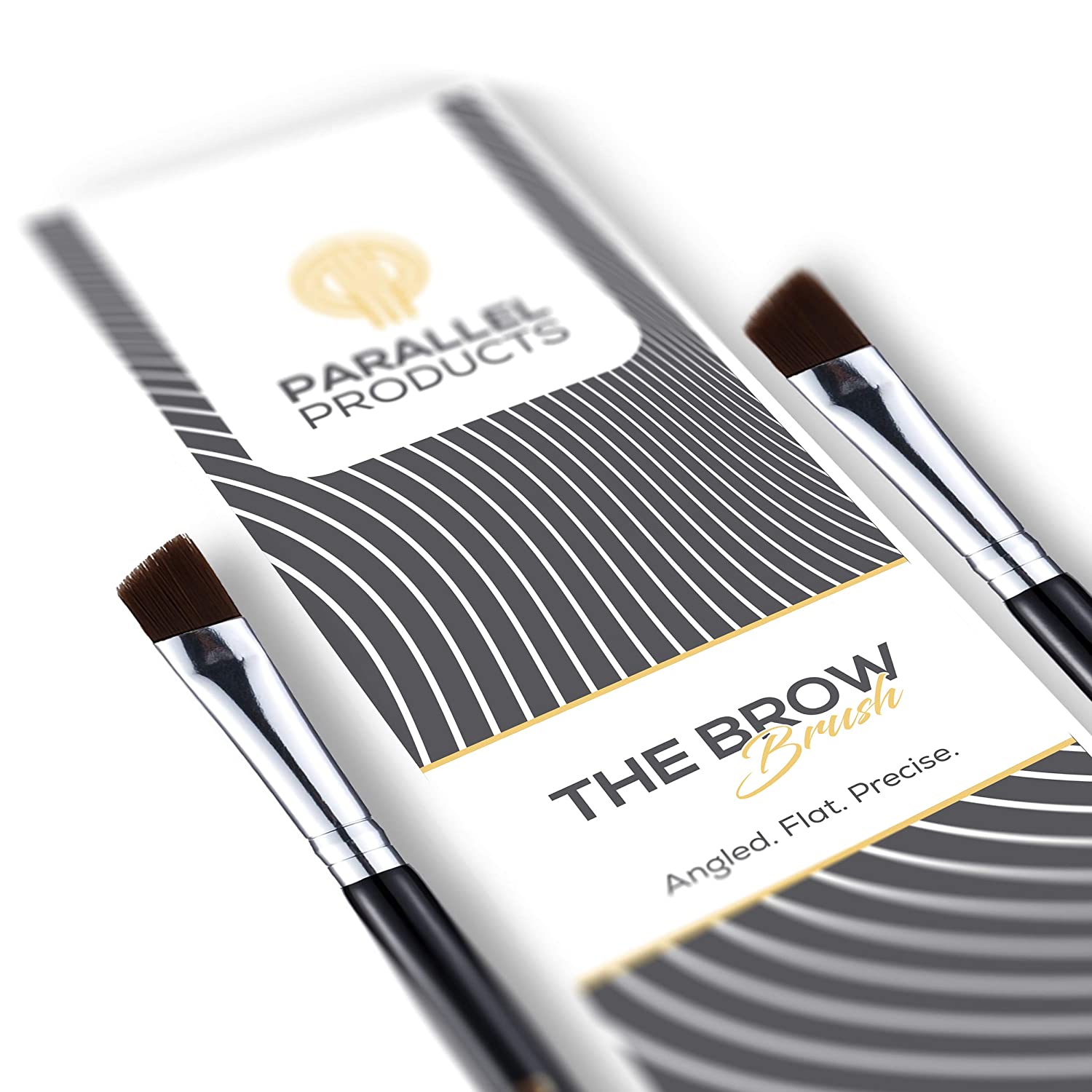 Parallel Products The Brow Brush Premium Angled Brow Brush Makeup Brush 2 Pack Close Up