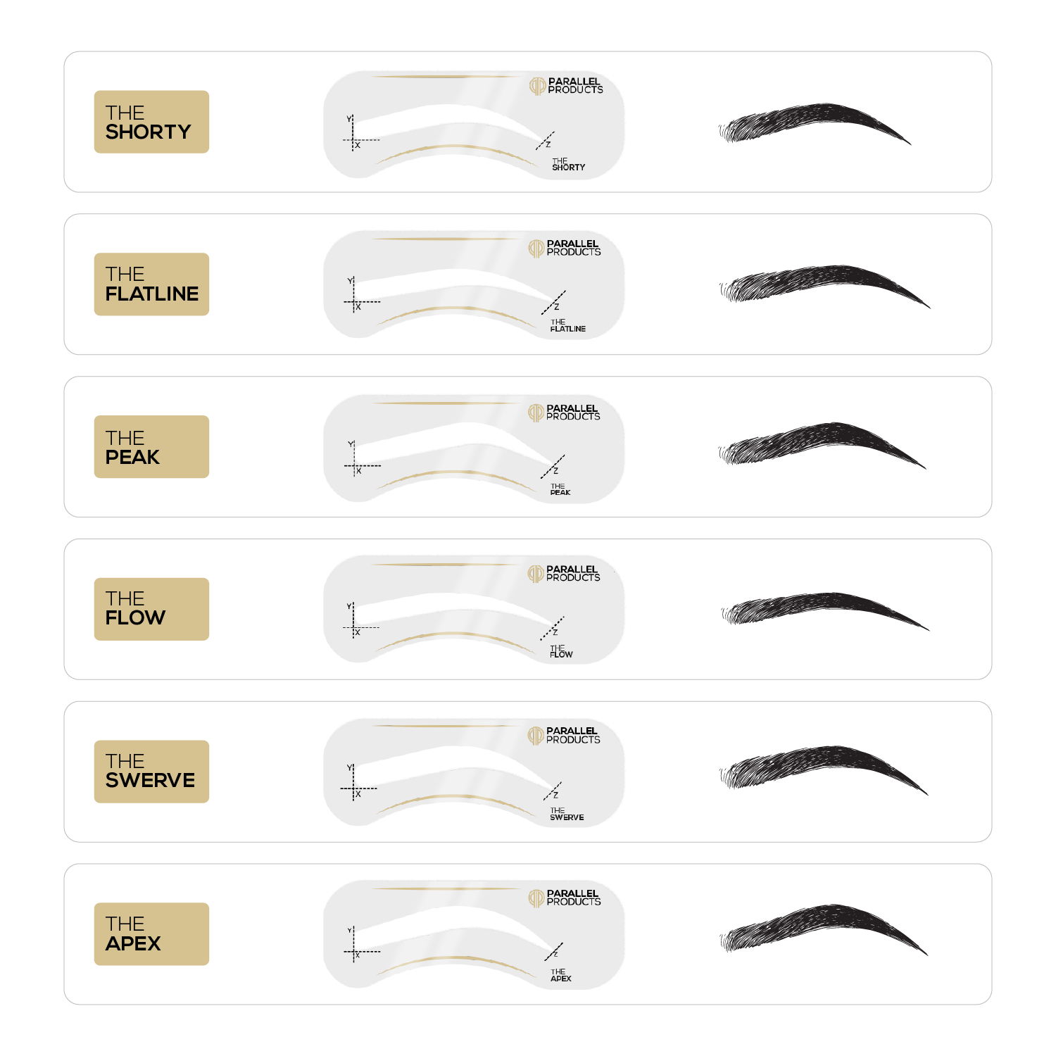 Eyebrow Stencil Kit - The Complete Kit (18 pcs) | Parallel Products eyebrow-stencil-kit-the-complete-kit-18-pcs-parallel-products